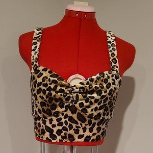 Voodoo Vixen Velvet Cheetah Crop Top
